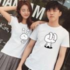 Couple Matching Short-sleeve Rabbit Print T-shirt