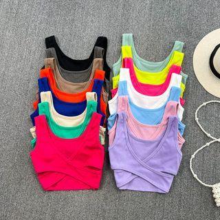Plain Wrapped Crop Tank Top