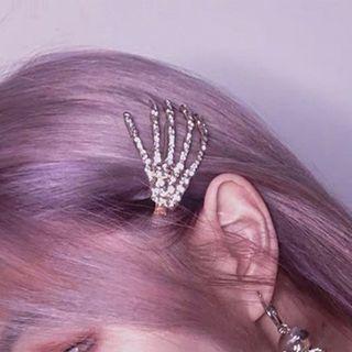 Claw Rhinestone Alloy Hair Clip 1 Pc - Silver - One Size