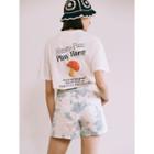 Letter Mushroom-printed T-shirt