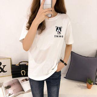 Short-sleeve Puppy Printed T-shirt