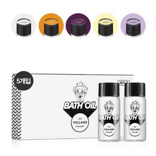 Village 11 Factory - Relax-day Bath Oil Set Ii: Milk White + Citrus Orange + Wood Sage Violet + Blossom Yellow + Lavender Purple 11ml X 5pcs