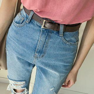 Grain Slim Pleather Belt