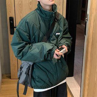 Plain Stand-collar Quilted Jacket