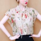 Floral Chiffon Sleeveless Blouse