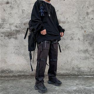 Belt-detailed Straight-cut Pants