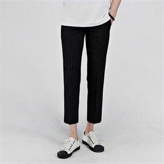 Cropped Stripe-patterned Dress Pants