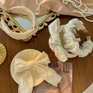 Shirred / Bow Fabric Face Wash Headband / Hair Clip (various Designs)