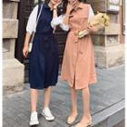Elbow-sleeve Mock Two-piece Shirtdress