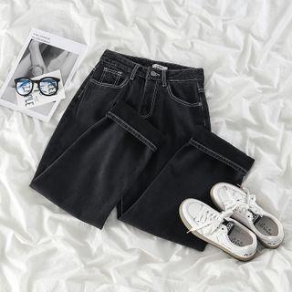 Fleece-lined Loose-fit Straight Leg Jeans