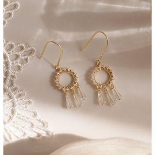 S925 Silver Rhinestone Dangle Single Earring 1 Piece Only - One Size