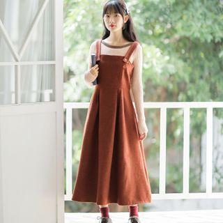Set: Knit Top + Overall Dress