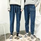Couple Matching Drawstring Baggy Jeans