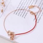 Alloy Mouse Red String Bracelet As Shown In Figure - One Size