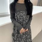 Knit Top / Spaghetti Strap Floral Dress