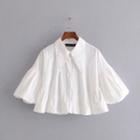 Puff-sleeve Scalloped Collar Blouse