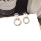 Rhinestone Hoop Earring Gold Silver Earring - One Size