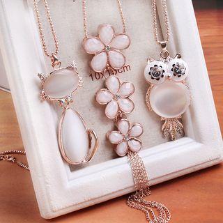 Cats Eye Stone Necklace (various Designs)