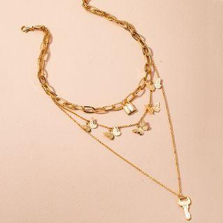 Layered Necklace X319 - Gold - One Size