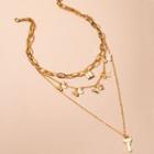 Layered Necklace X319 - Gold - One Size