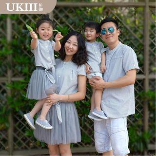 Family Pinstriped Short-sleeve Shirt
