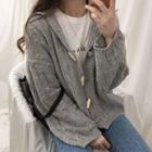 Long-sleeve Toggle Cable Knit Cardigan