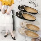 Square Buckled Flat Shoes
