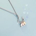 925 Sterling Silver Hook & Fish Pendant Necklace 1pc - Necklace - As Shown In Figure - One Size