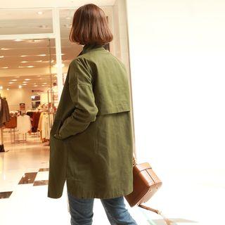 Mock-neck Zip-up Safari Jacket