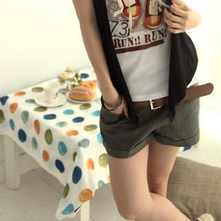 Cuffed Shorts With Belt