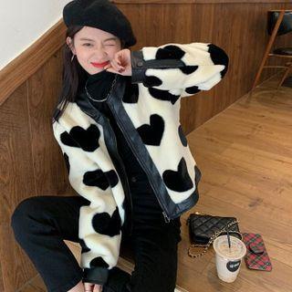 Heart Pattern Furry Jacket