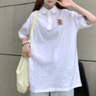 Print Button-up Polo Shirt