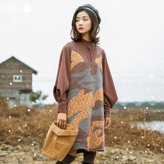 Pattern Sleeveless V-neck Dress