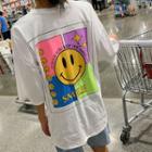 Smile Print Loose-fit T-shirt