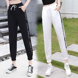 Letter Printed Drawstring Sweatpants