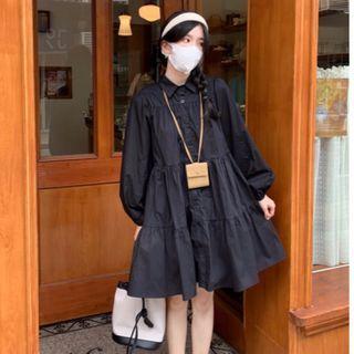 Tiered Mini A-line Shirt Dress