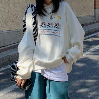 Cow Embroidered Hoodie