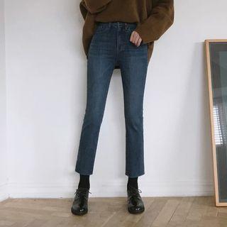 High-waist Shift Denim Cropped Pants / Pants