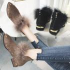 Studded Furry Ankle Boots