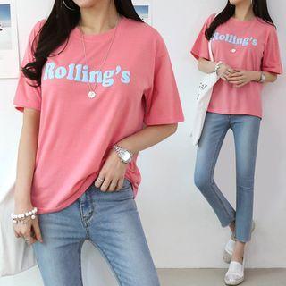 Rollings Letter Print T-shirt