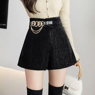Chain Detail Wide-leg Shorts