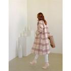 Plus Size Single-breasted Plaid Coat