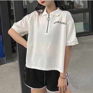 Short-sleeve Half-zip Polo Shirt