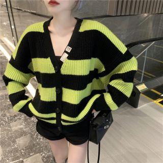 Striped Applique Cardigan