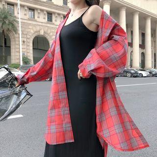 Plaid Shirt + Halter A-line Dress