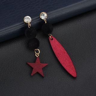 Non-matching Geometric Shape Drop Earrings