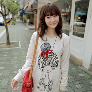 Doll-print Pullover