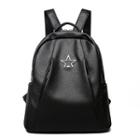 Star-accent Faux Leather Backpack