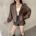 Faux Leather Jacket / Faux Leather Shorts