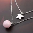 Double Strand Star Nacre Pearl Necklace